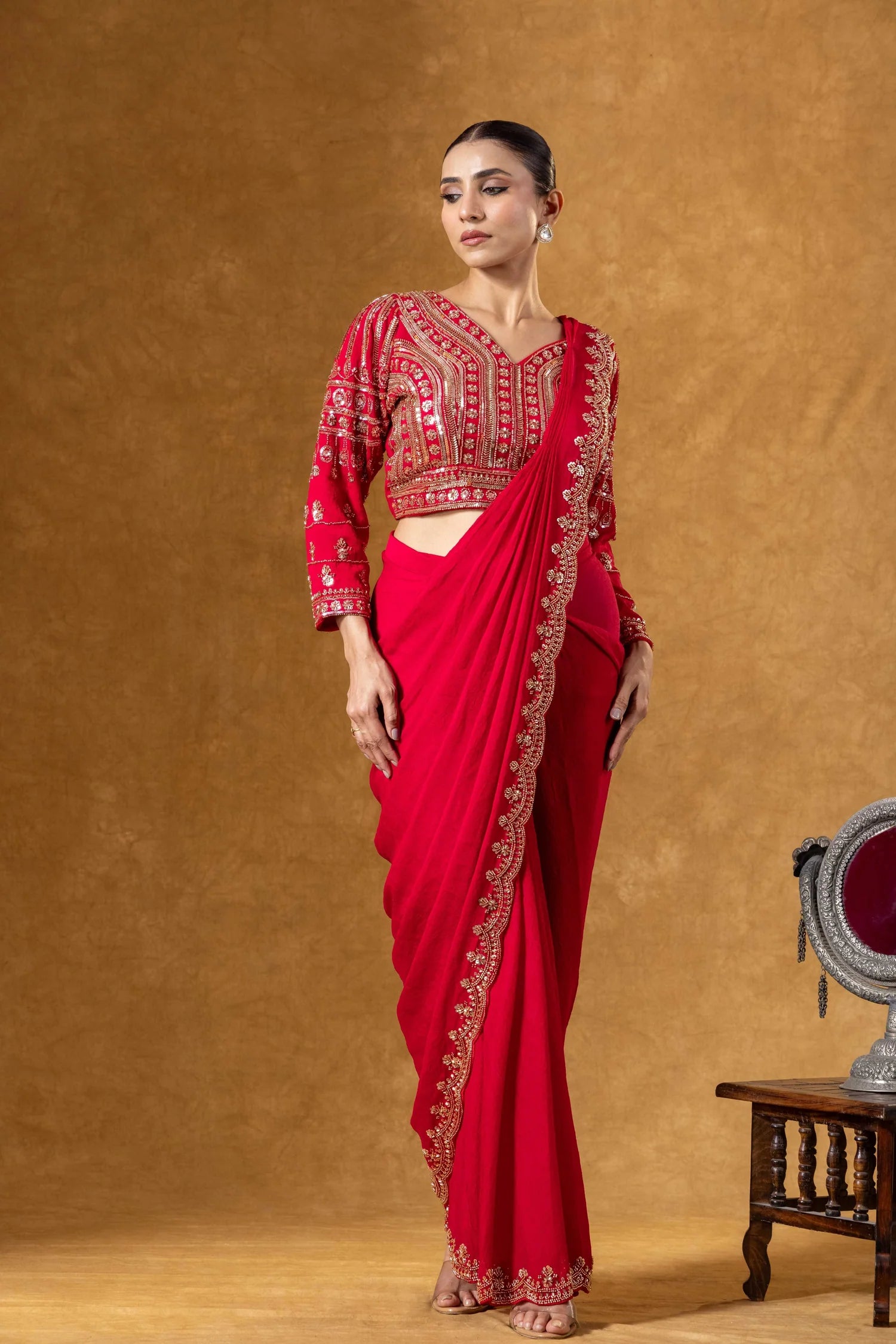 hand embroidered saree online