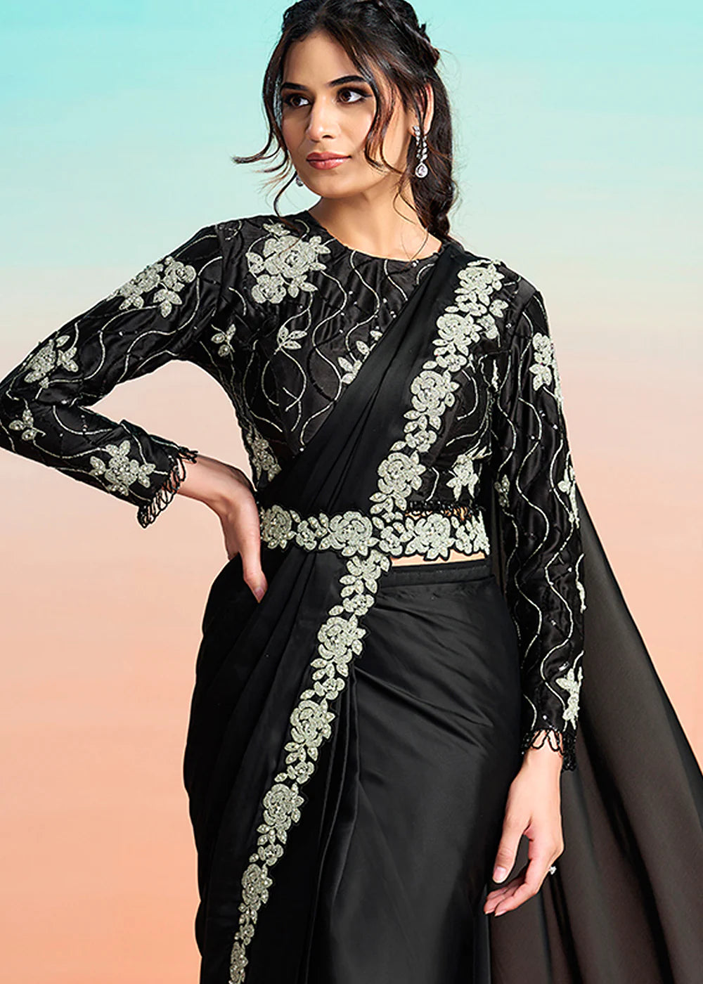 indian wedding black saree online