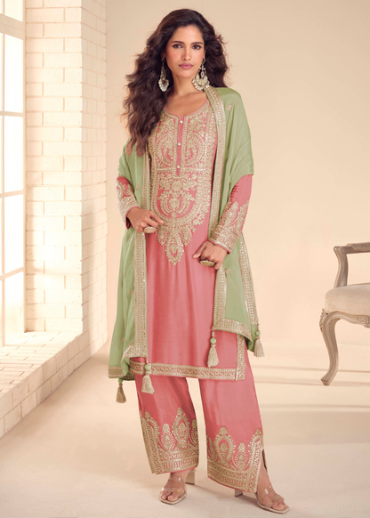 buy pink green farshi shalwar suit online