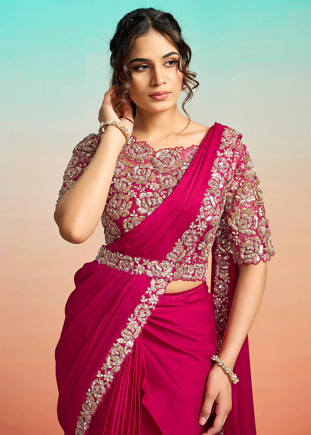 indian wedding pink saree online