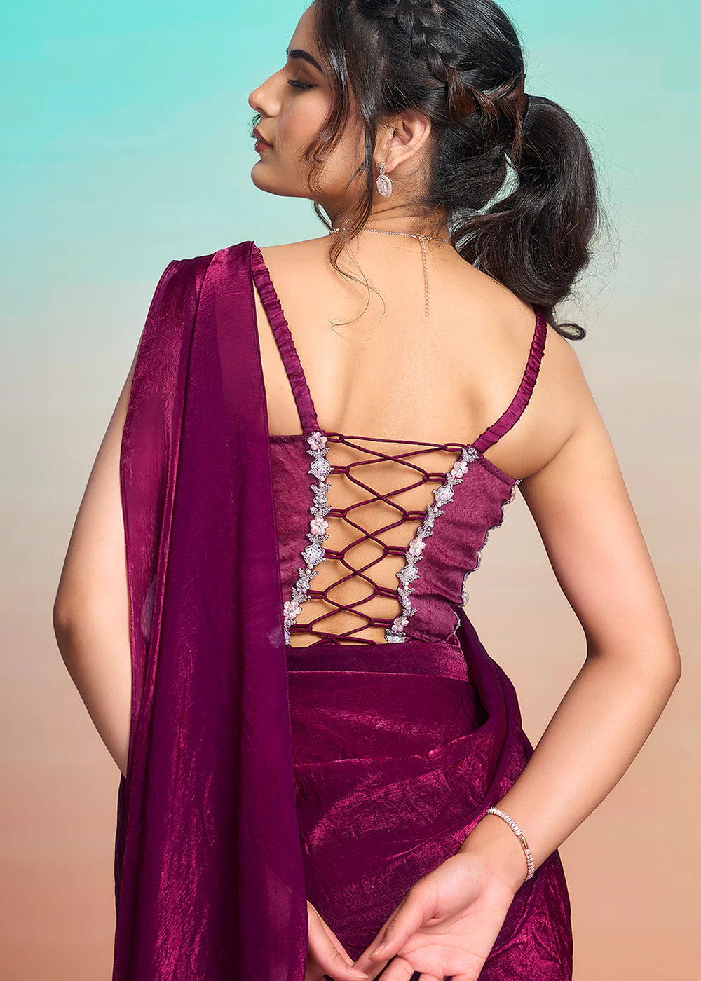 indian wedding maroon saree online