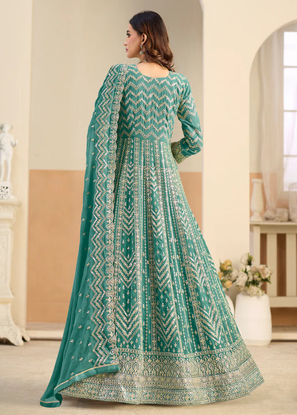 pastel green wedding guest anarkali