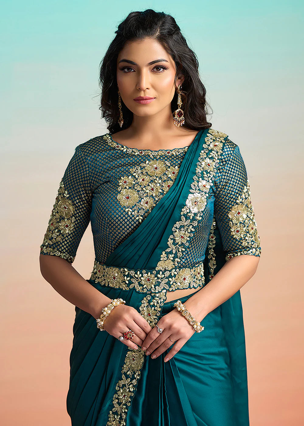 indian wedding green saree online