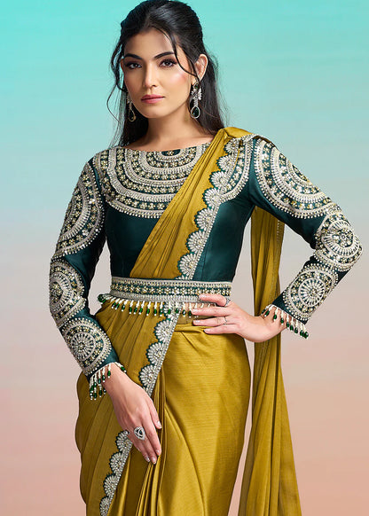 ready to wear mustard saree canada
