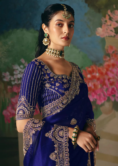 indian wedding blue saree usa