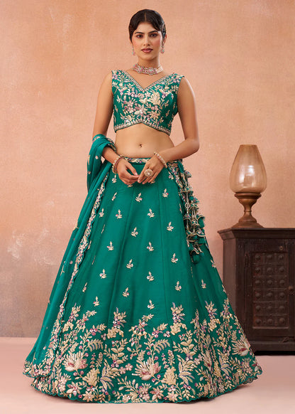 green wedding lehenga online
