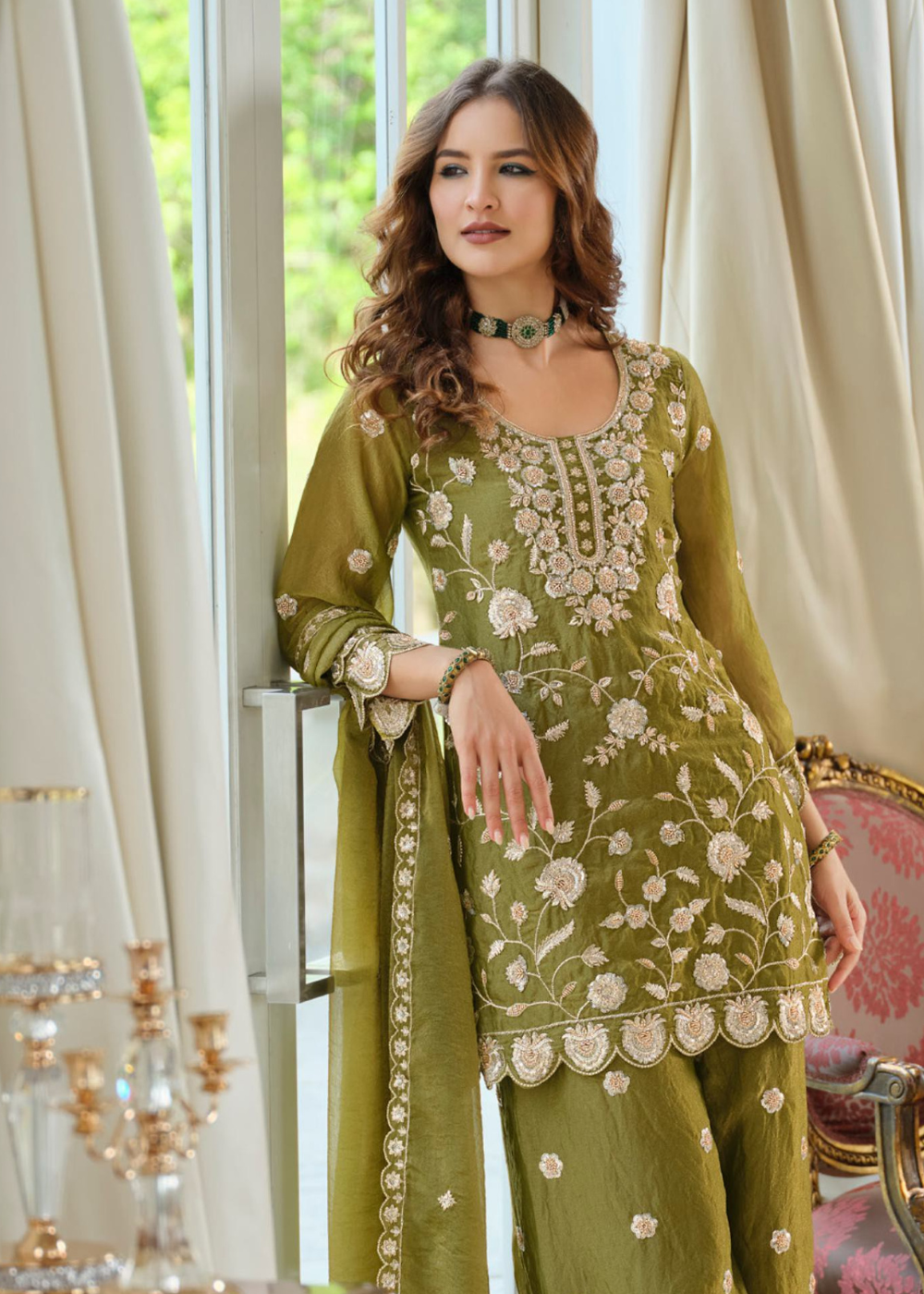 buy ready to wear indian dress green usa