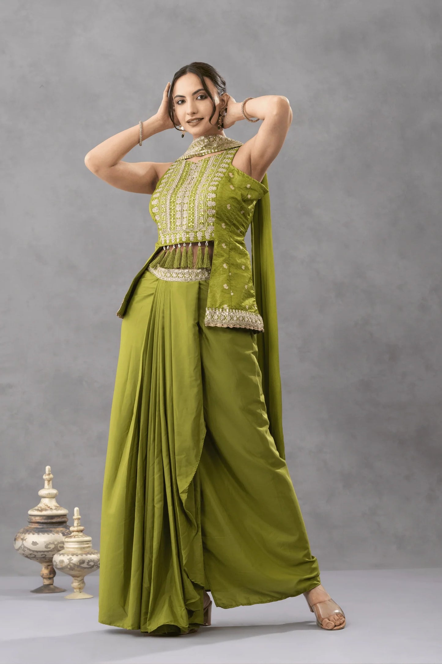 buy designer peplum draped skirt online