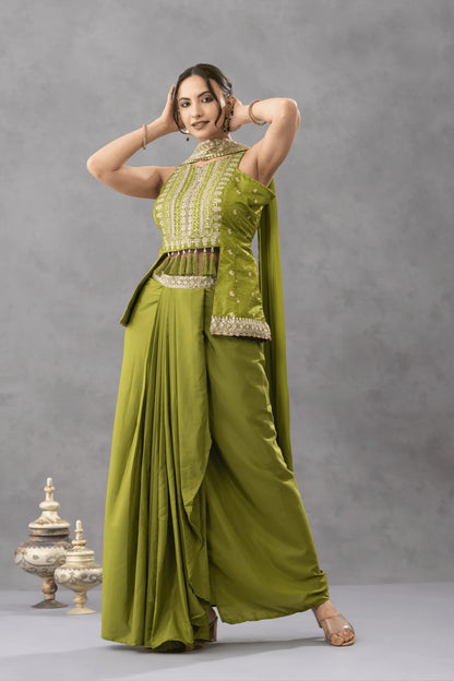 buy designer peplum draped skirt online