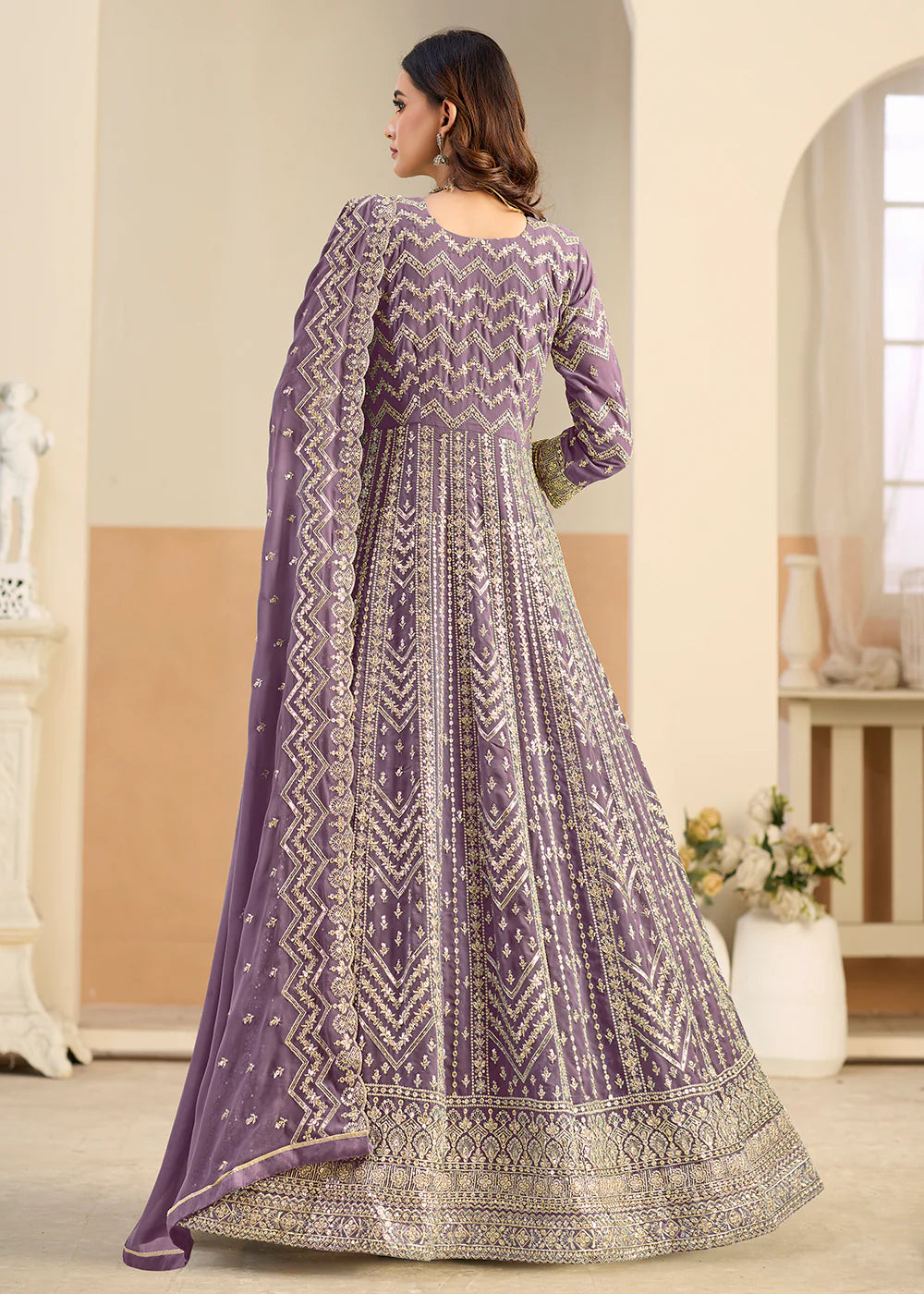 lavender anarkali uk online