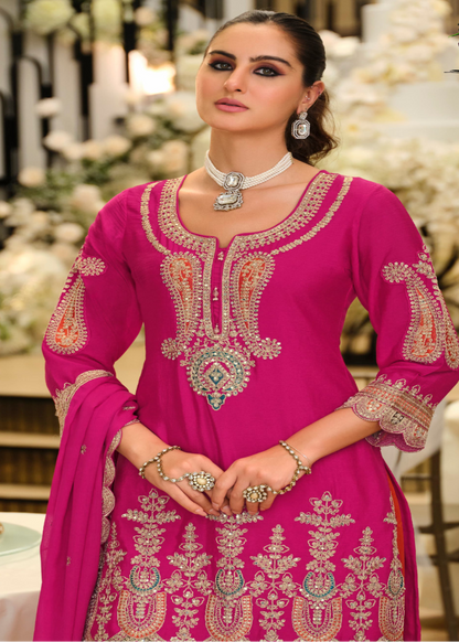 pakistani pink orange suit