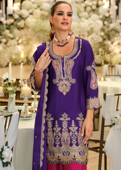 pakistani purple pink suit