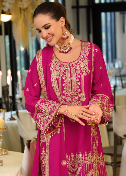 pakistani rani pink suit