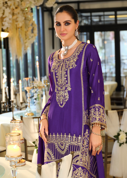 pakistani royal purple suit