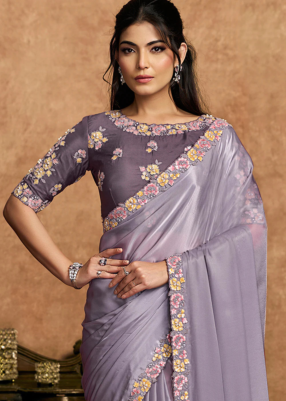 indian wedding saree lilac buy usa