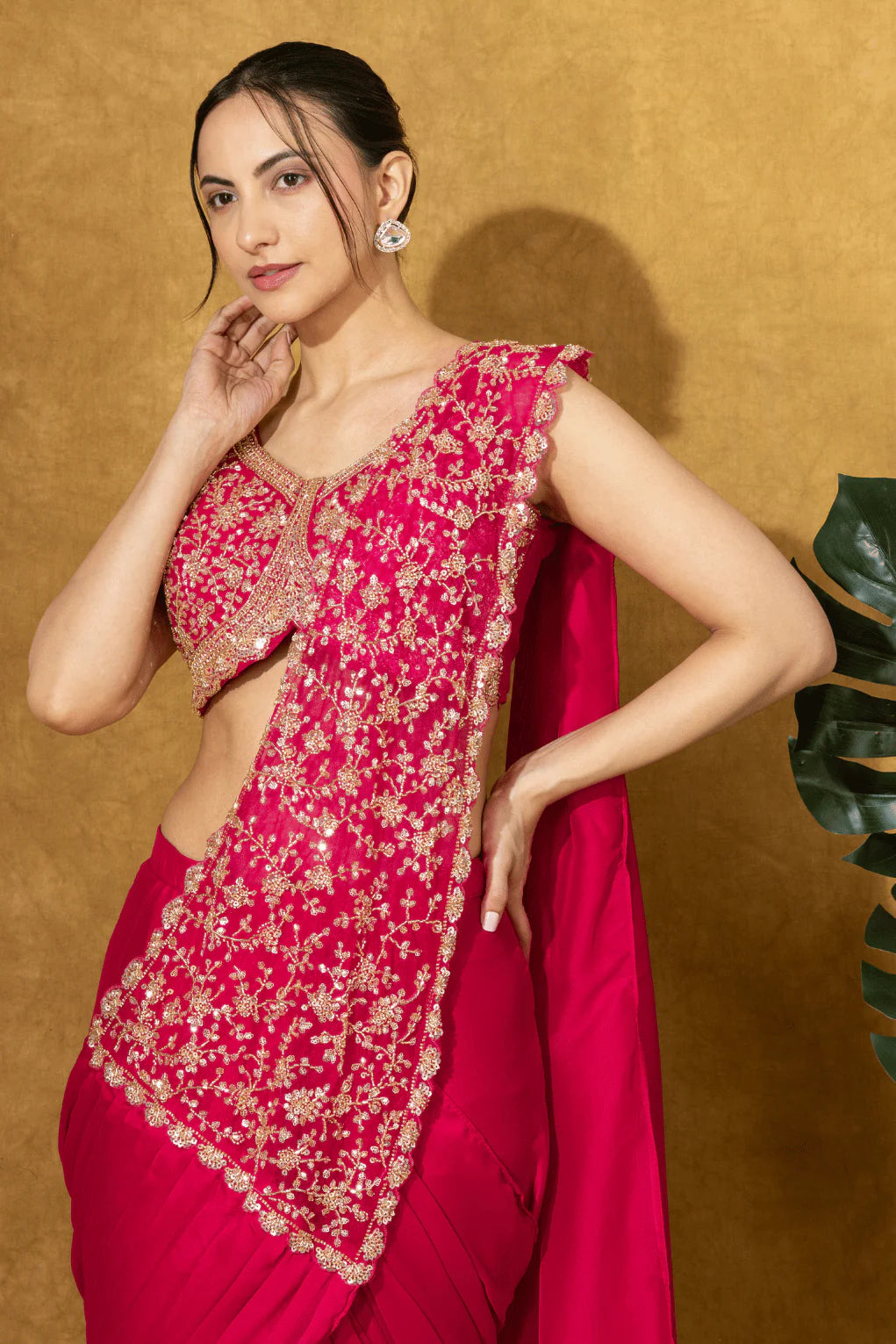 luxury pre drape saree women online
