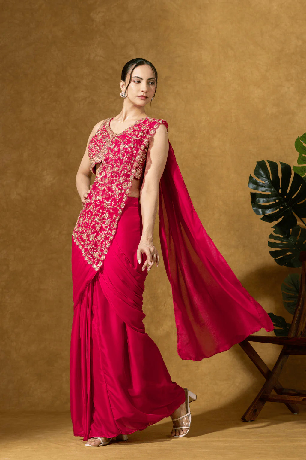 pakistani style pre drape saree uk