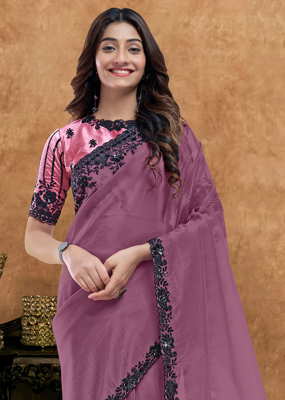 indian wedding saree mauve buy usa