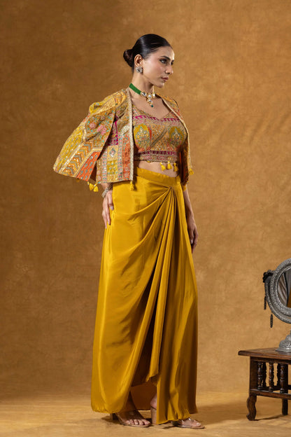 embroidered crop top skirt set online
