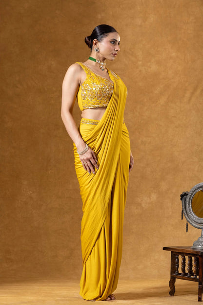 designer pre draped saree online