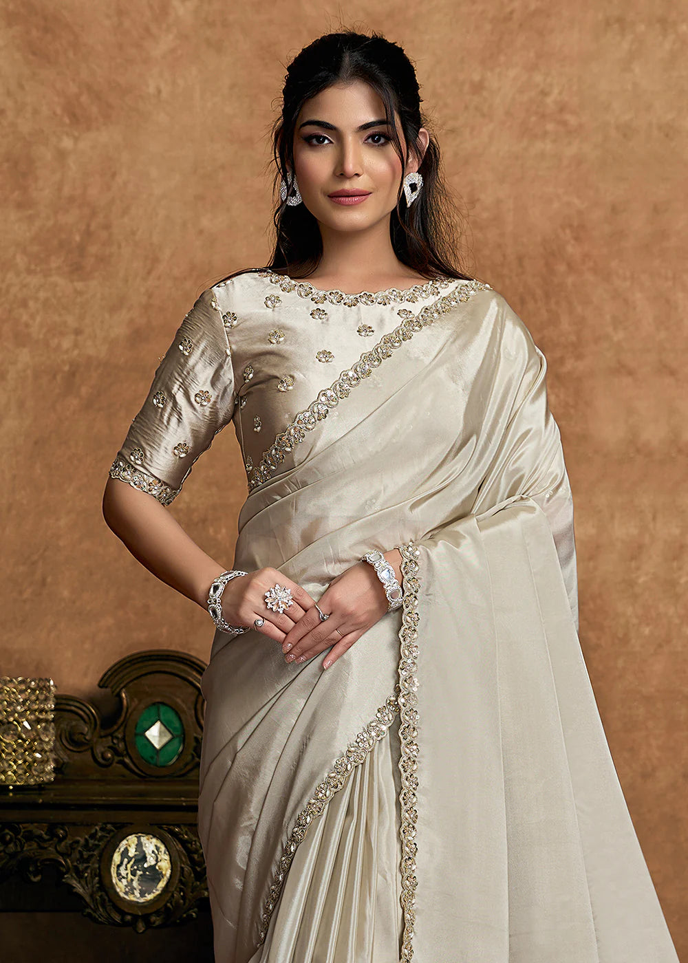 indian wedding saree white buy usa