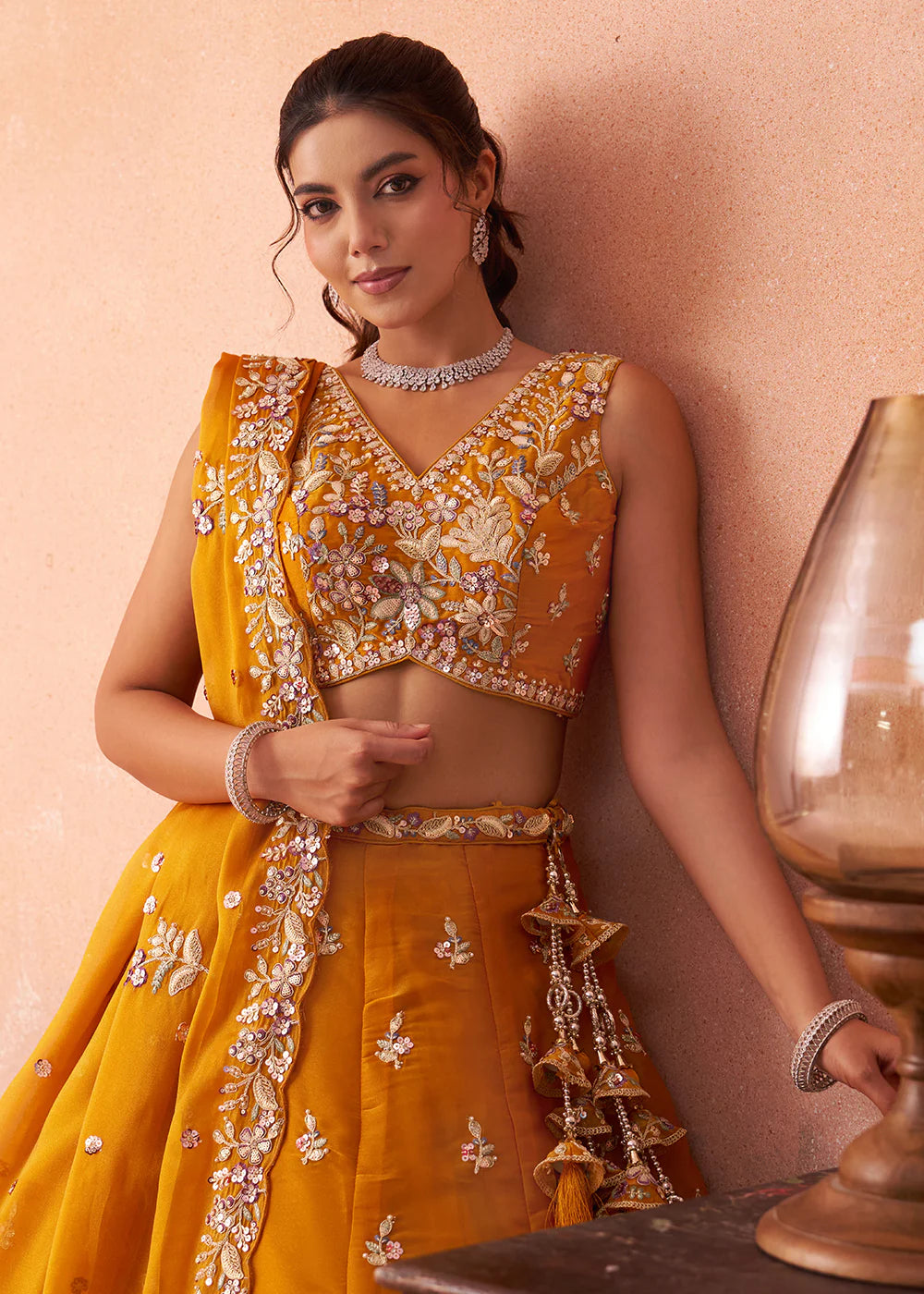 orange lehenga canada