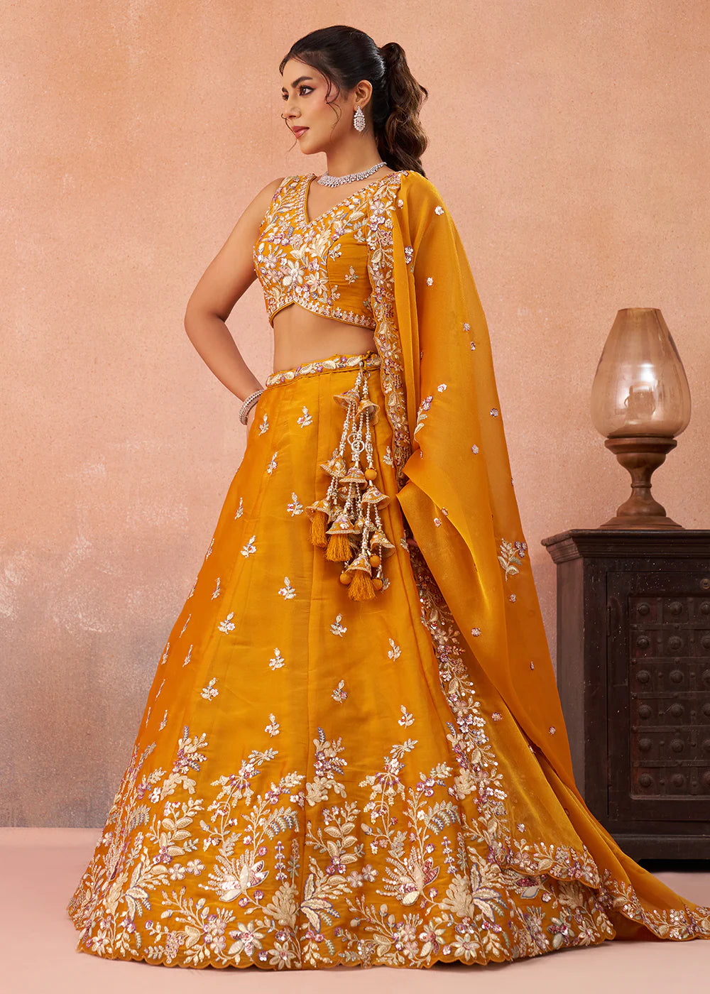 orange lehenga usa