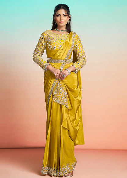 punjabi haldi yellow saree shop