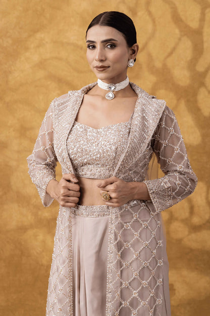 punjabi wedding outfit skirt set nude
