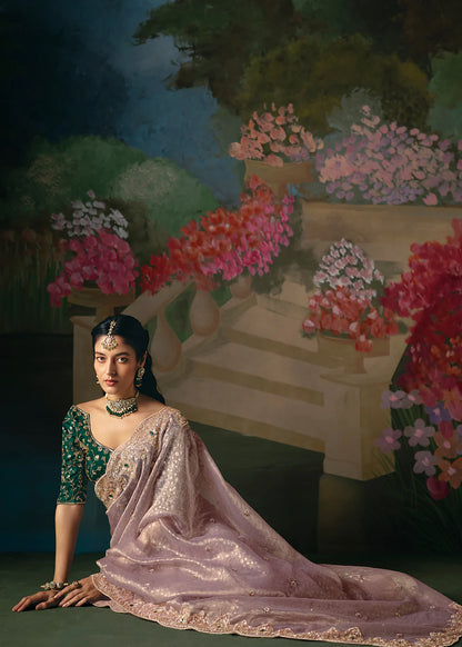 saree for haldi function pink outfit women