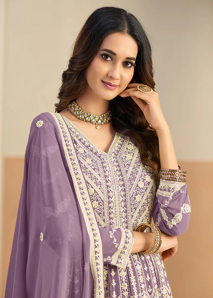 pastel purple anarkali gown usa