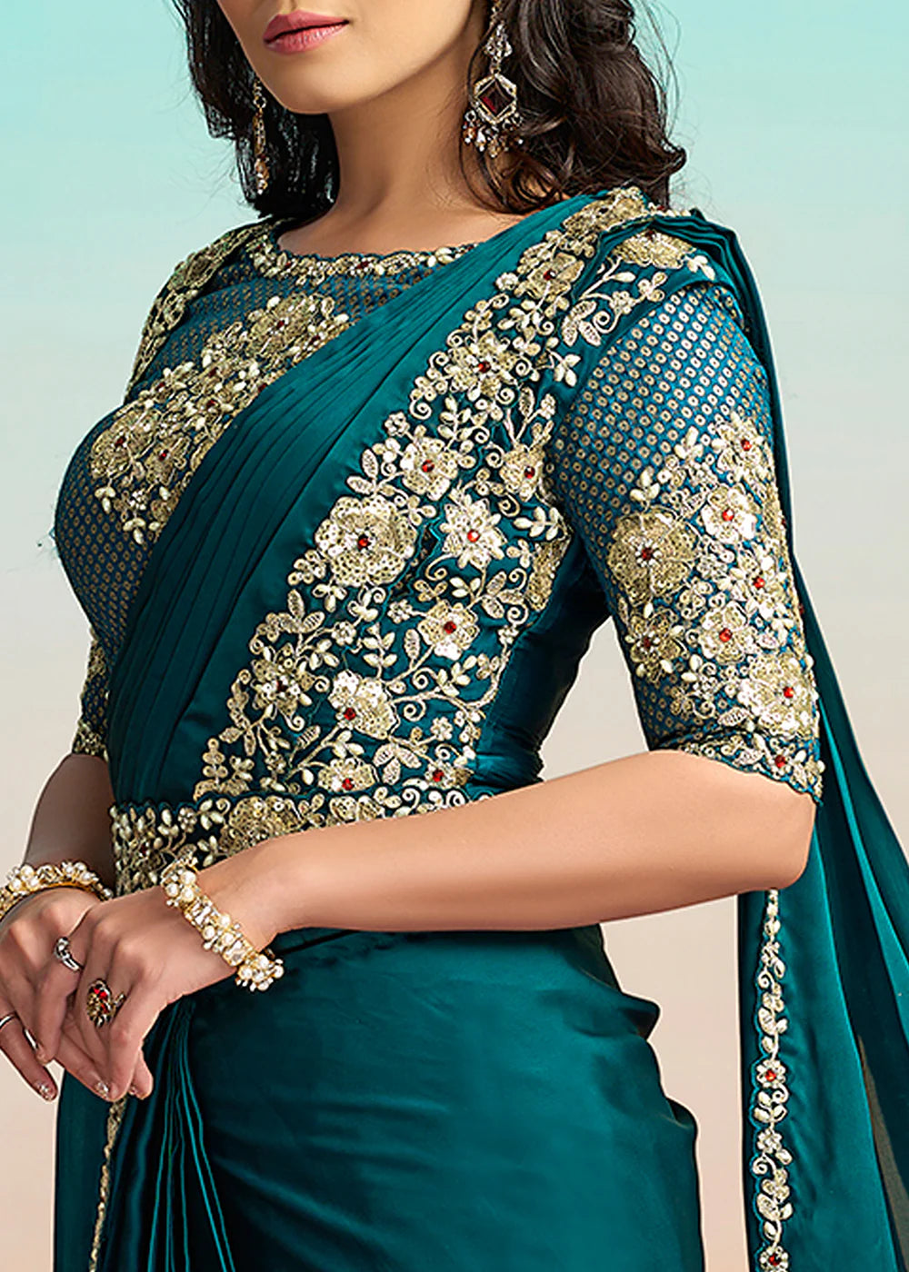 shop designer green saree uae online