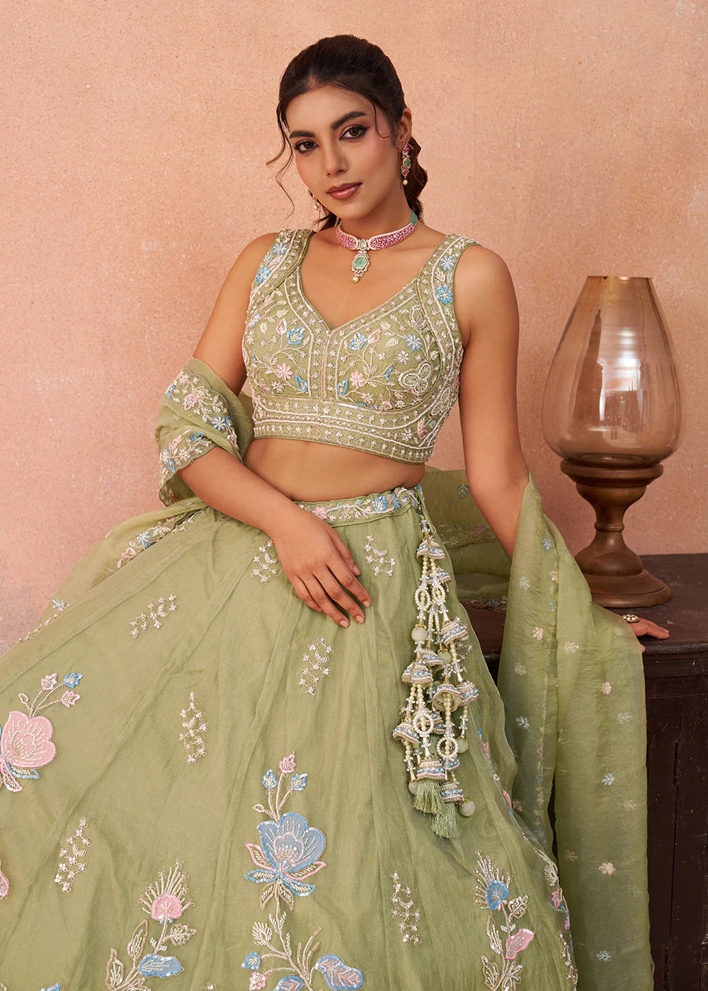 pista green lehenga canada