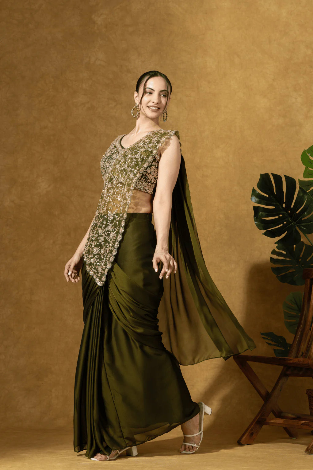 designer pre drape saree online