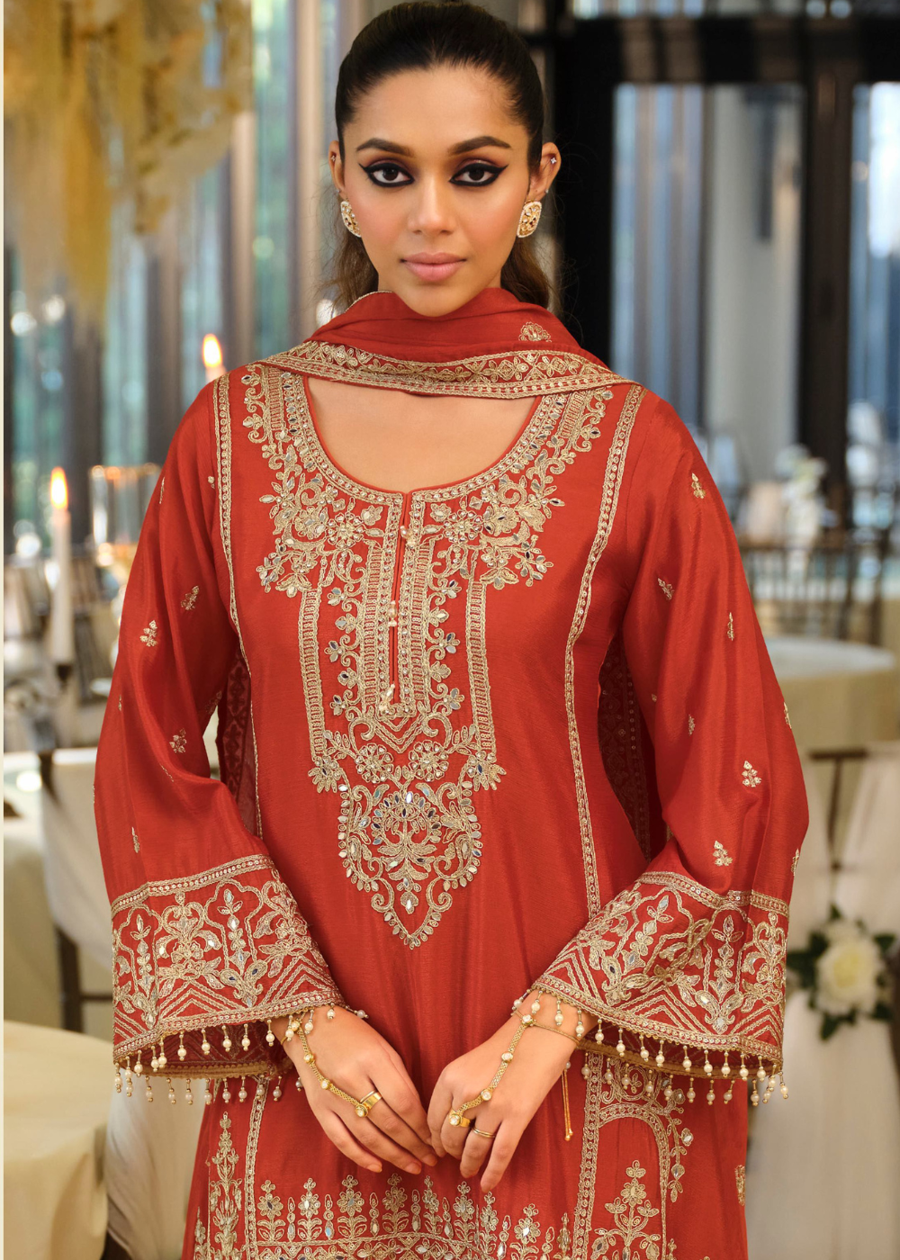 burnt orange wedding suit