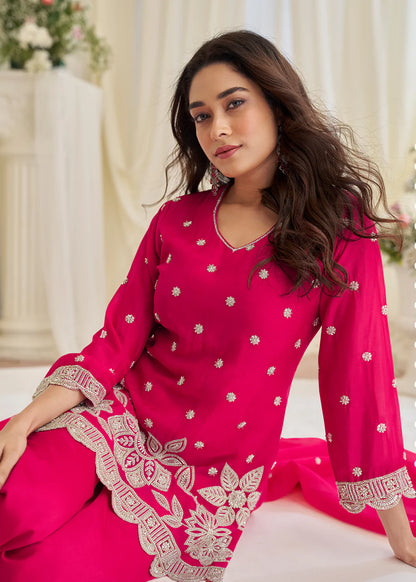 hotpink wedding pant suit