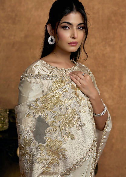ready to wear white saree canada