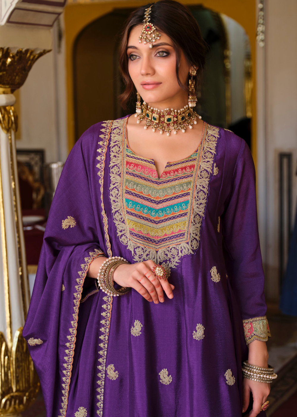 purple punjabi wedding dress