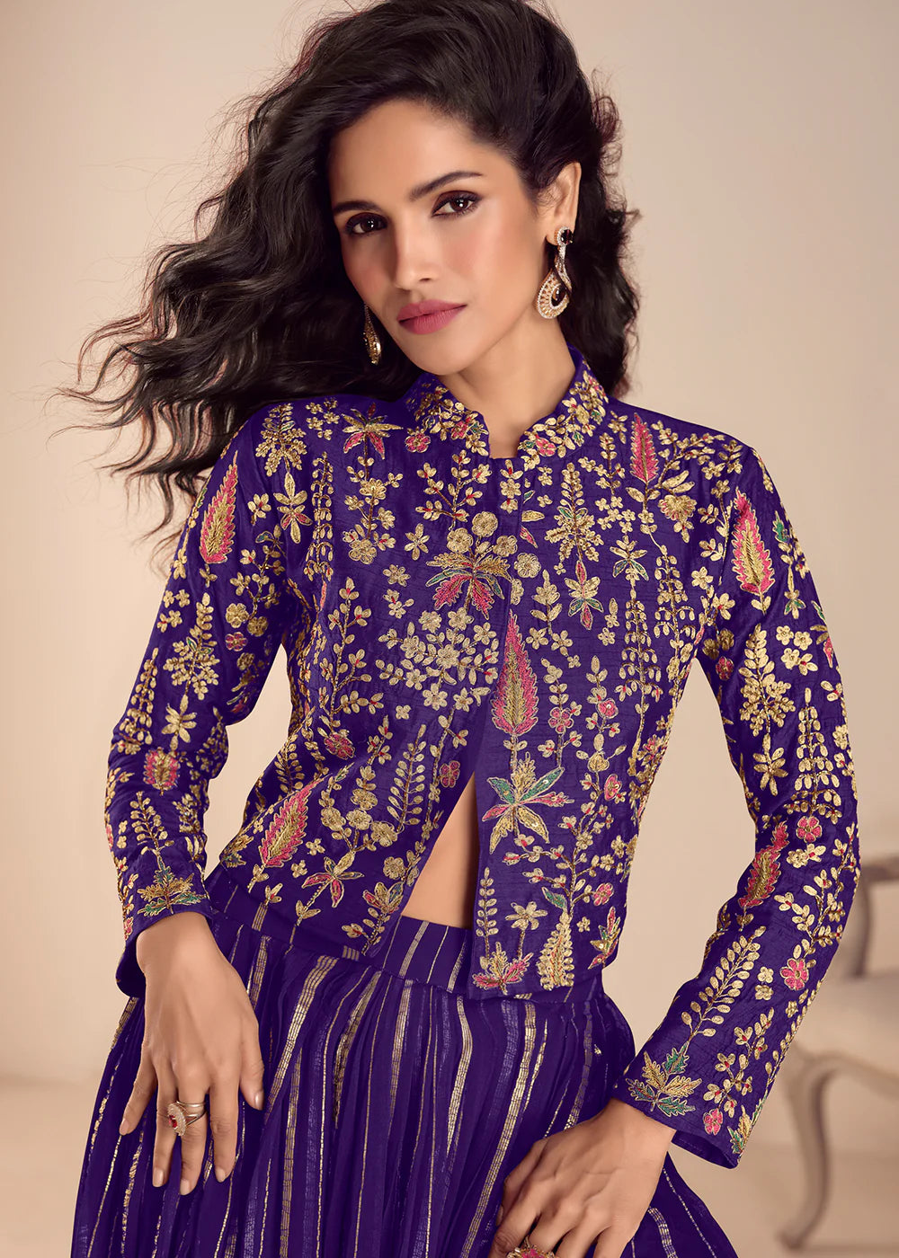 indian wedding purple lehenga usa