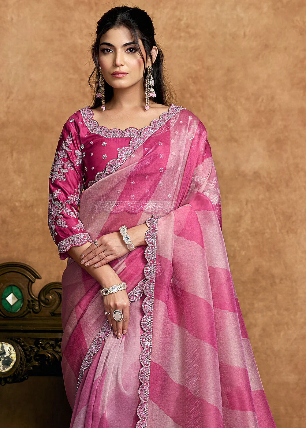 indian wedding saree pink buy usa