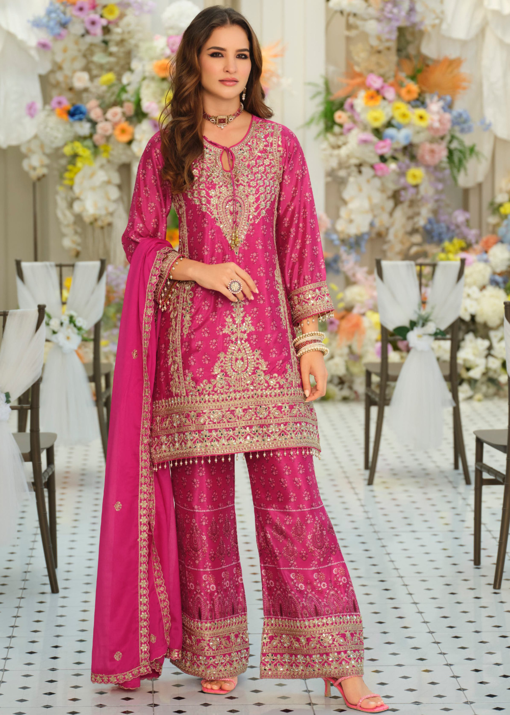 designer palazzo suit women