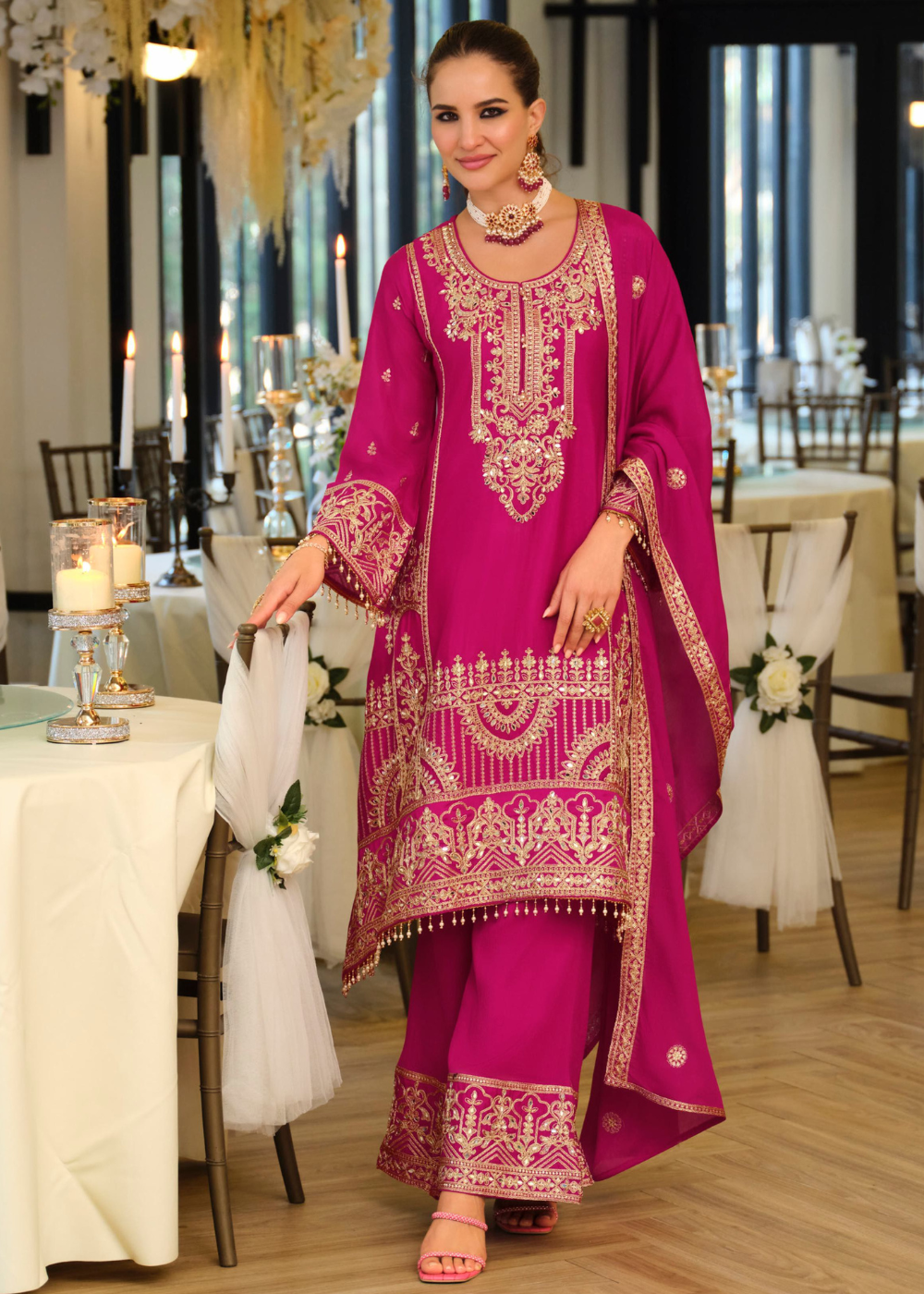 rani pink ethnic suit