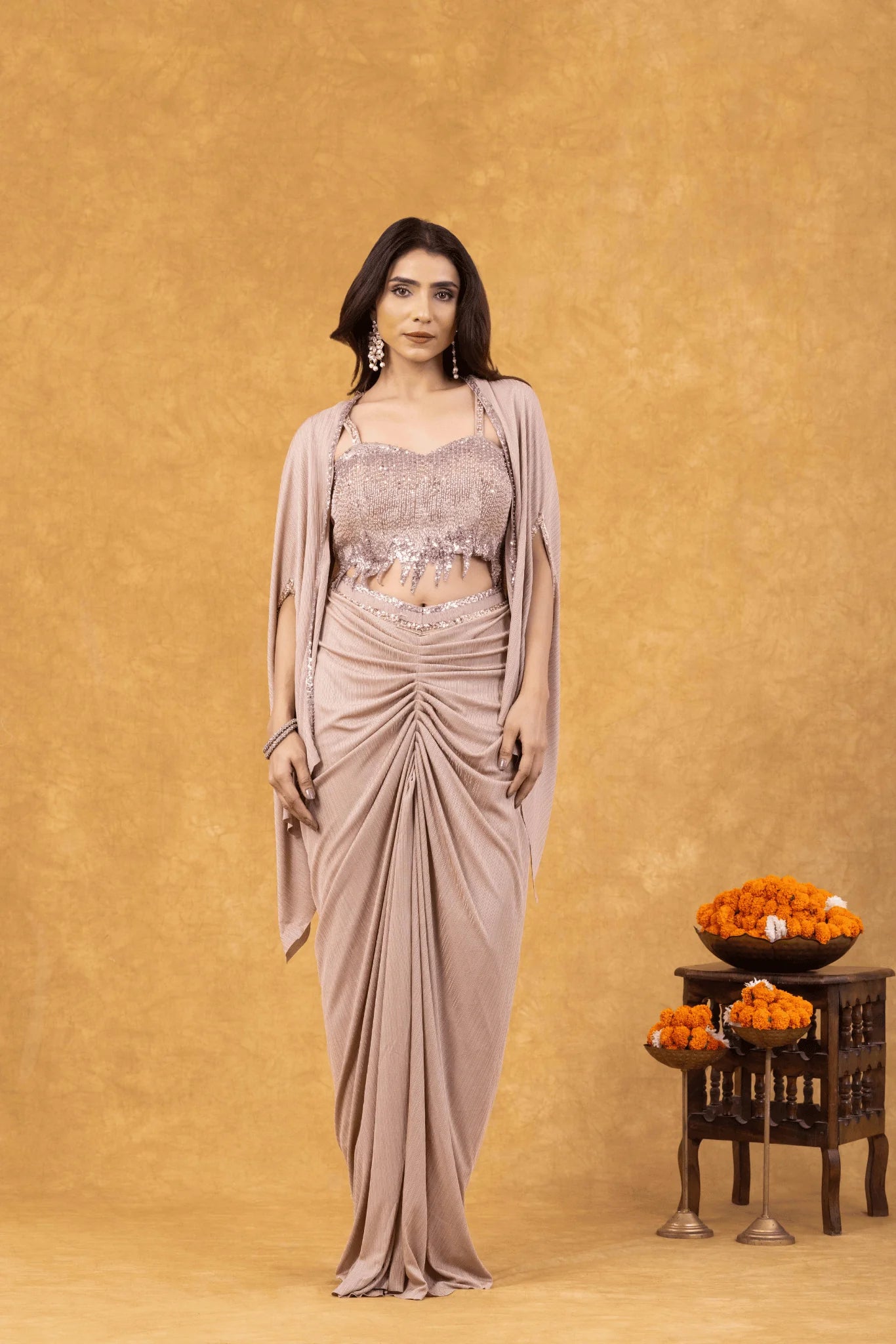 indian cocktail saree for women