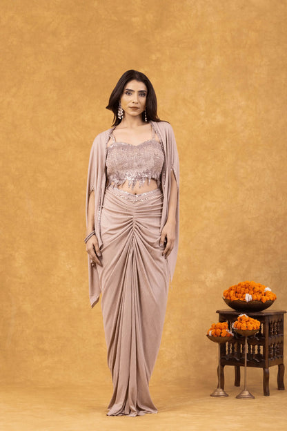 indian cocktail saree for women