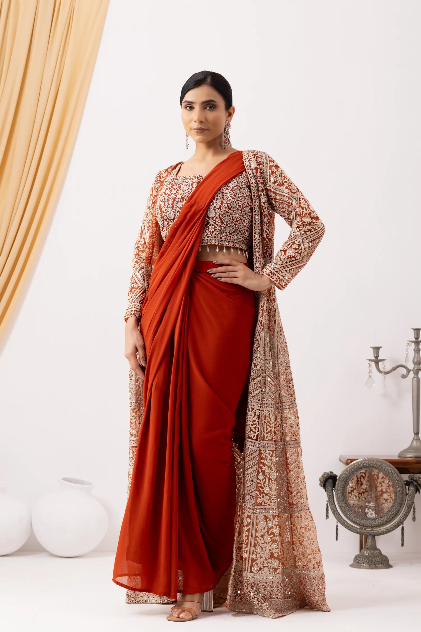 buy indian draped saree online pakistani festival outfit