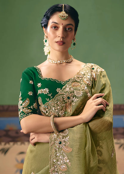 indian wedding green saree usa