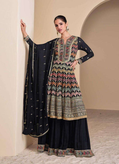 Desinger Blue Georgette Sharara Suit