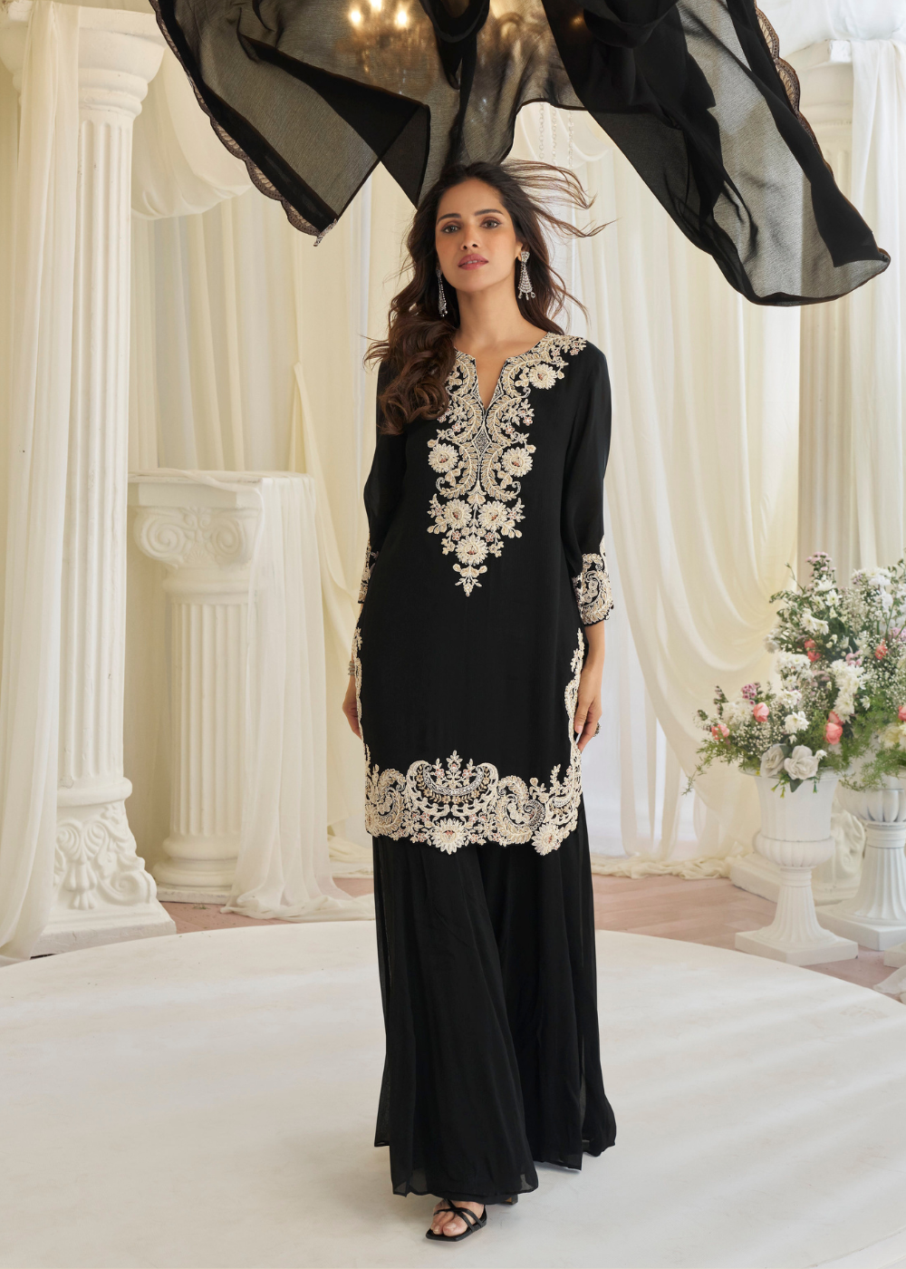 black ethnic gharara suit