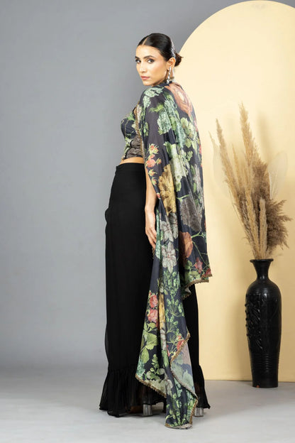 drape skirt set wedding guest outfit indian usa