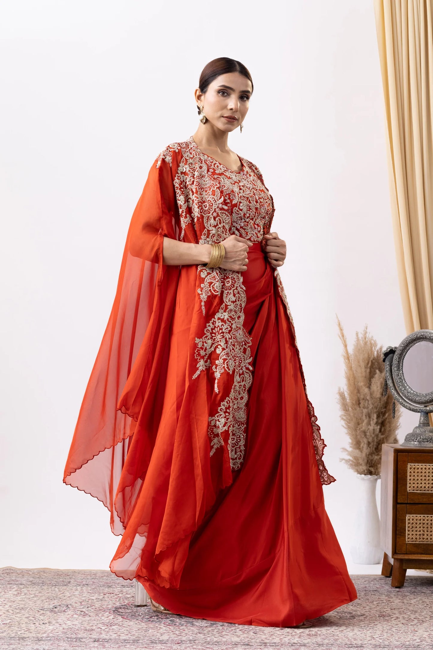 buy crepe draped set online usa festive wear